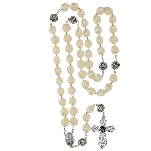 Różaniec z perłowymi różami maxi 2,1 cm 4