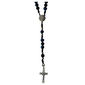 Rosary with hawk's eye stone beads of 0.12 in