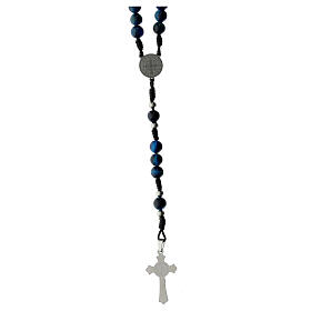 Rosary with hawk's eye stone beads of 0.12 in