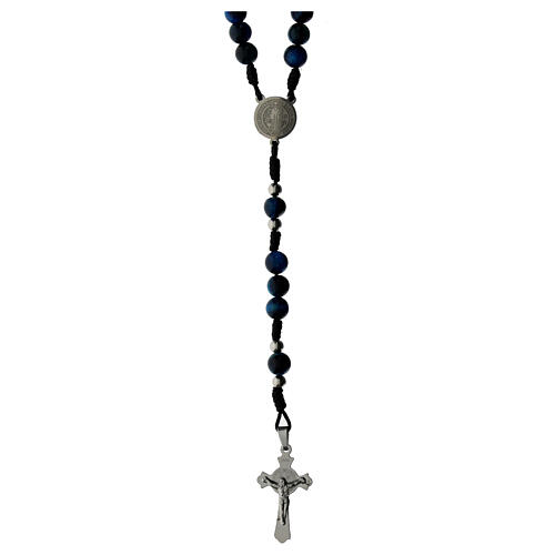 Rosary with hawk's eye stone beads of 0.12 in 1