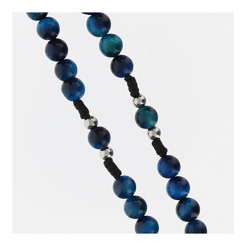 Rosary with hawk's eye stone beads of 0.12 in 3