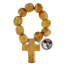 Finger single decade rosary with Palo Santo wooden beads