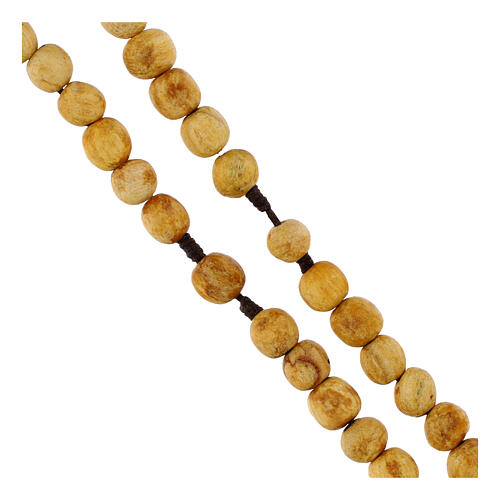 Różaniec medalik Jubileuszowy, koraliki 1 cm drewno Palo Santo 3