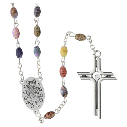 Rosary of Our Lady of the Miraculous Medal, 0.28x0.20-inch coloured glass beads 4