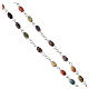 Chapelet Vierge Miraculeuse grains en verre colorés marbrés 7x5 mm s3