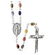 Miraculous Mary Rosary with 7x5 mm Colored Glass Beads s1