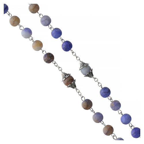 Chapelet 8 mm Vierge Miraculeuse perles en verre violettes 4