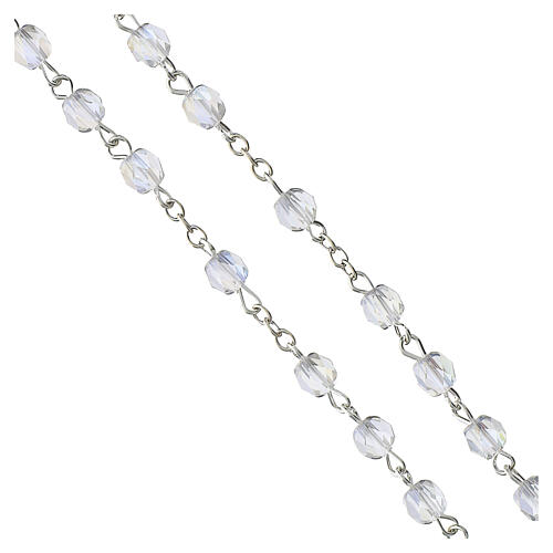 Rosary of Our Lady of the Miraculous Medal, 0.24x0.16-inch crystal‑effect glass beads 4