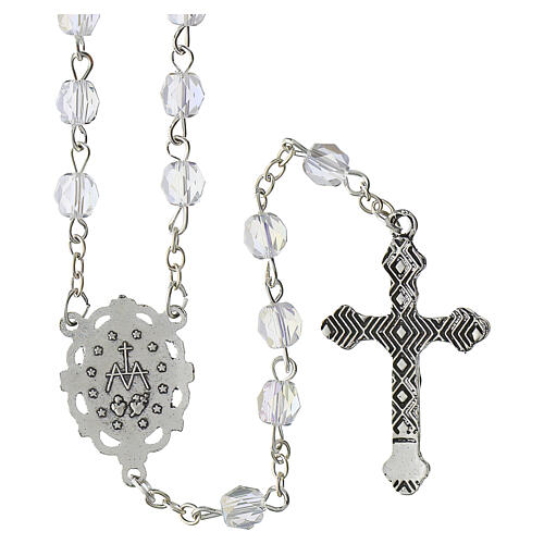 Rosary of Our Lady of the Miraculous Medal, 0.24x0.16-inch crystal‑effect glass beads 5