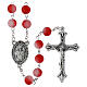 Rosary with 0.31-inch red glass beads, St. Carlo Acutis s1