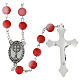 Rosary with 0.31-inch red glass beads, St. Carlo Acutis s3