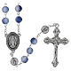 Rosario mariano 8 mm granos de vidrio azul s1