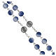 Rosario mariano 8 mm granos de vidrio azul s3