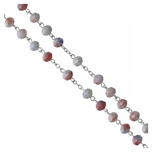 Our Lady of Graces rosary with 0.31-inch pink glass beads 4