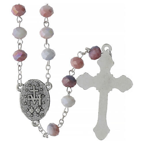 Rosario Virgen Milagrosa granos rosa 8 mm 3