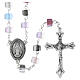 Chapelet Vierge Miraculeuse grains en verre multicolores effet œil de chat 8x6 mm s1