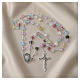 Chapelet Vierge Miraculeuse grains en verre multicolores effet œil de chat 8x6 mm s2