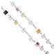 Chapelet Vierge Miraculeuse grains en verre multicolores effet œil de chat 8x6 mm s3