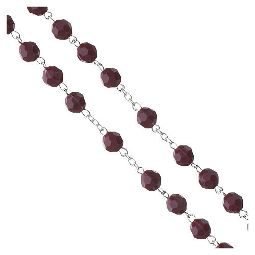 Rosary with 0.31-inch dark amethyst faceted beads and Miraculous Medal 3