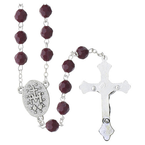 Rosary with 0.31-inch dark amethyst faceted beads and Miraculous Medal 4