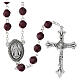 Rosary with 0.31-inch dark amethyst faceted beads and Miraculous Medal s1