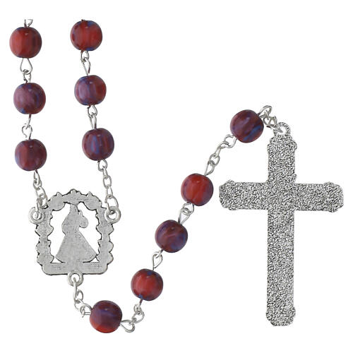 Chapelet Divine Miséricorde perles en verre 8 mm 3