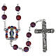 Our Lady of Graces rosary, 0.31-inch red marbled glass beads s1
