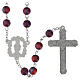 Chapelet Vierge Miraculeuse grains marbrés rouges  8 mm en verre s4