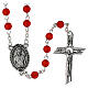 Chapelet Saint Carlo Acutis 6 mm perles verre rouge s1