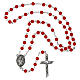Chapelet Saint Carlo Acutis 6 mm perles verre rouge s5