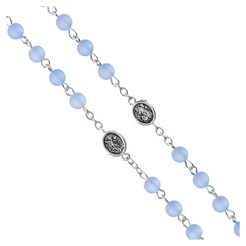 St. Michael the Archangel rosary with 0.24-inch light-blue beads 3