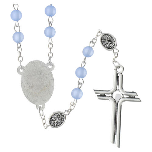 St. Michael the Archangel rosary with 0.24-inch light-blue beads 4