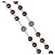 St. Benedict rosary, brown tiger-eye effect beads of 0.31 in s1
