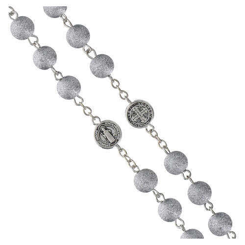 Saint Benedict rosary with 0.31-inch silver-coloured beads 3