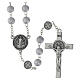 Saint Benedict rosary with 0.31-inch silver-coloured beads s1