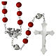Sacred Heart rosary with 0.31-inch red acrylic beads s3