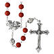 Rosario Sacro Cuore grani 8 mm rosso acrilico s1