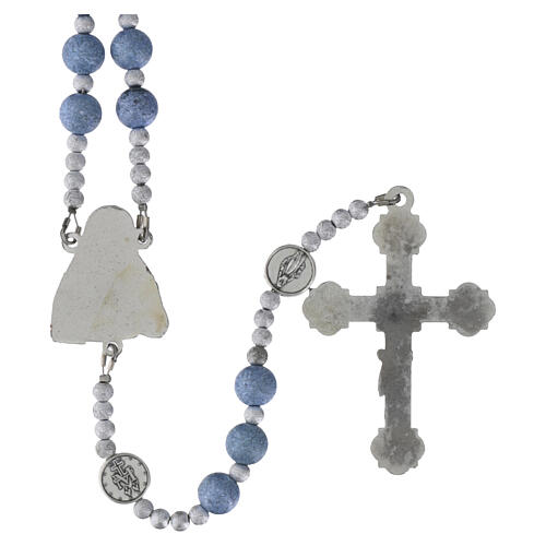 Rosario Virgen Milagrosa 8 mm granos azul hielo 4