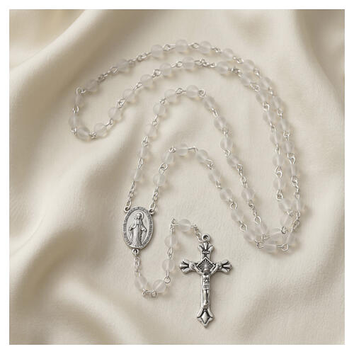 Miraculous Madonna Rosary with 6 mm Glass‑Effect Beads 2