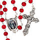 Ruby red glass rosary Miraculous Medal s1