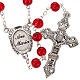 Ruby red glass rosary Miraculous Medal s2