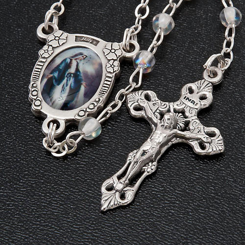 Crystal effect rosary Miraculous medal 3