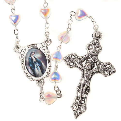 Miraculous Medal Heart-shaped rosary beads 1