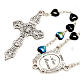 Miraculous Medal black glass rosary s2