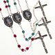 Rosary in glass with Our Lady of Gonare, red, white and green s1