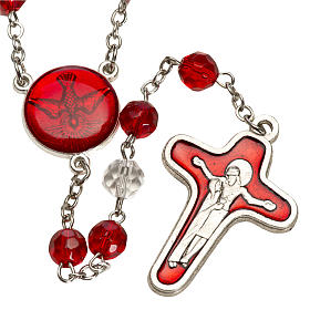 Glas Rosenkränze: Rosenkranz aus Glas-Semikristall rot 6 mm Glas Rosenkränze: Rosenkranz aus Glas-Semikristall rot 6 mm