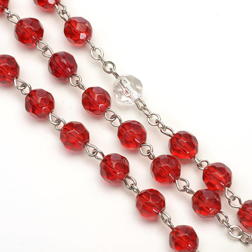Rosary in red glass 6 mm 3