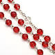 Rosary in red glass 6 mm s3