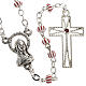 Rosary beads in red & white glass 4 mm s1