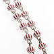 Rosary beads in red & white glass 4 mm s2